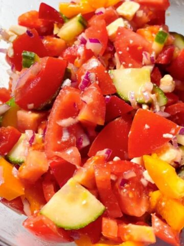Greek Salad with Cherry Tomatoes & Feta (15-Min Recipe!).